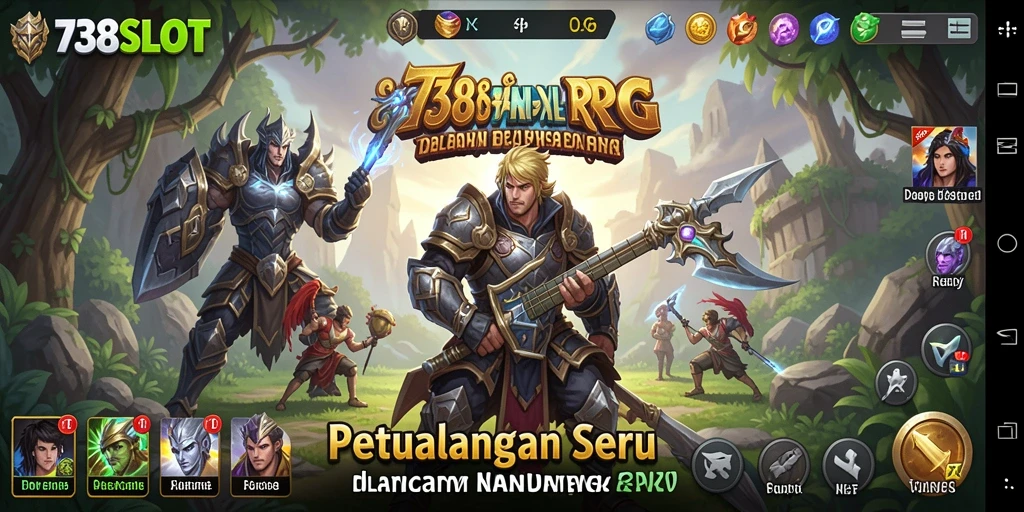 Tangkapan layar <strong>738SLOT</strong> menampilkan aksi seru di dunia RPG yang penuh petualangan.