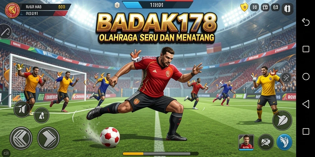 Screenshot utama BADAK178 yang menampilkan aksi permainan olahraga yang seru.