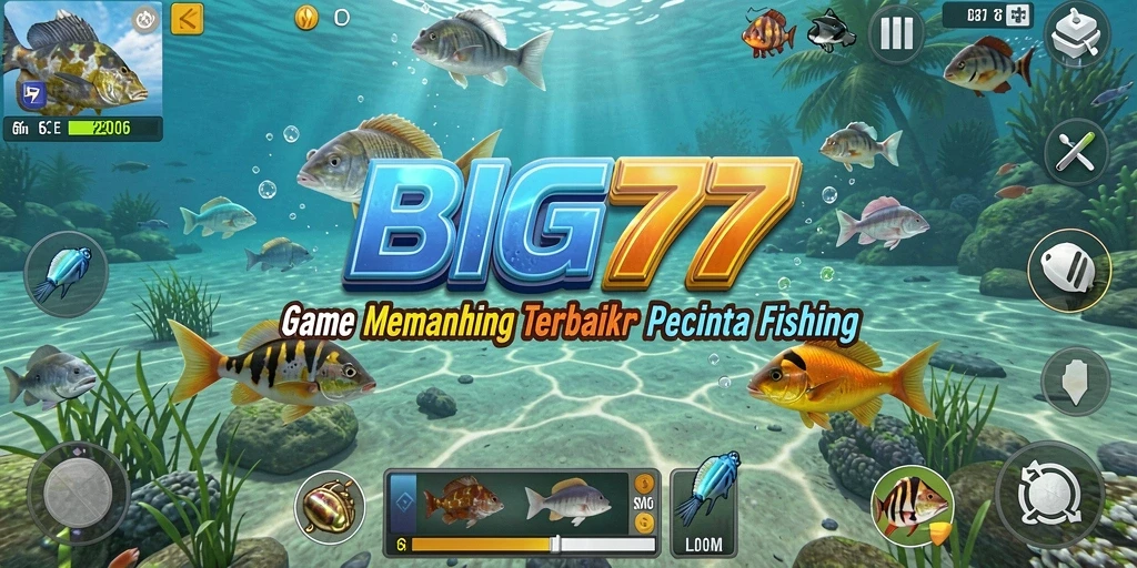 Gameplay seru dan interaktif dari BIG77 saat memancing.