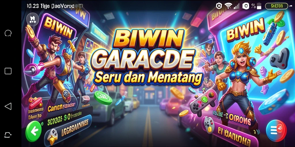 Screenshot BIWIN menampilkan gameplay Arcade yang seru dan dinamis.