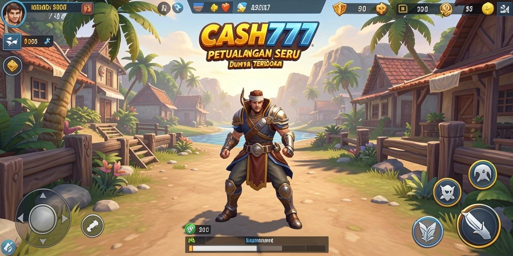 Screenshot utama CASH777 menampilkan aksi seru dalam dunia terbuka yang luas.