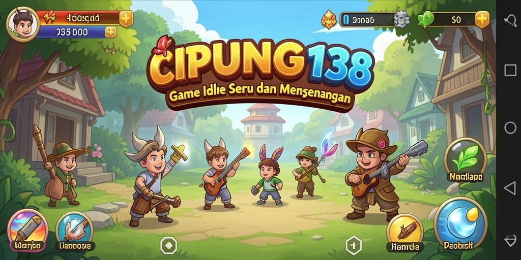 Tampilan gameplay menarik dari CIPUNG138 dengan karakter dan misi.