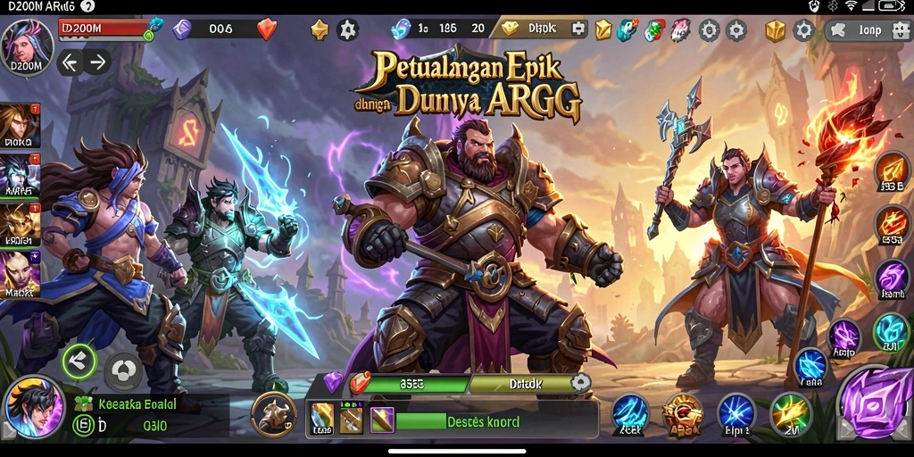 Tampilan gameplay D200M yang menegangkan dan penuh aksi ARPG.