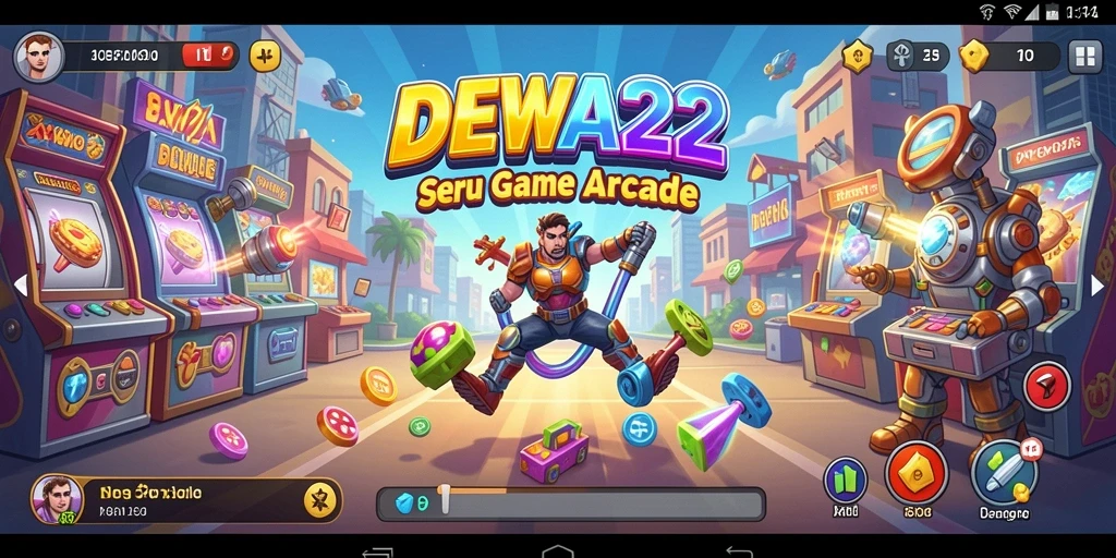 Screenshot menampilkan gameplay seru DEWA22 dalam mode Arcade.