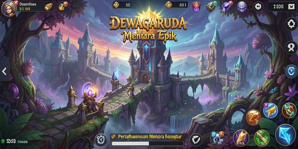 Tangkapan layar gameplay DEWAGARUDA menunjukkan aksi Tower Defense yang mendebarkan.
