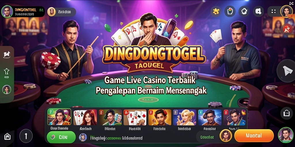 Screenshot gameplay DINGDONGTOGEL yang menampilkan dealer dan pemain berinteraksi.