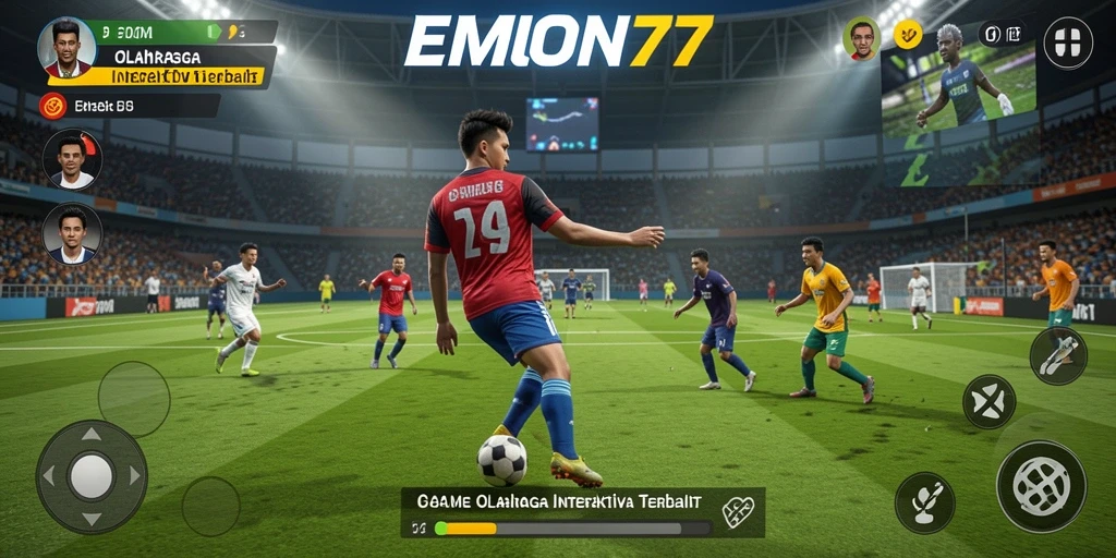 Tampilan gameplay seru dari EMON77 yang menampilkan aksi olahraga.