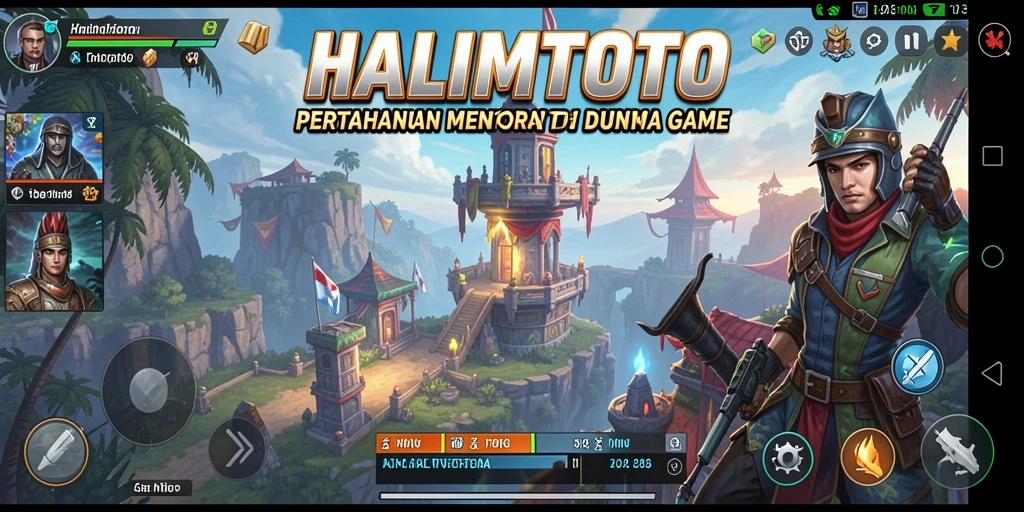 Screenshot gameplay HALIMTOTO yang menampilkan aksi Tower Defense.