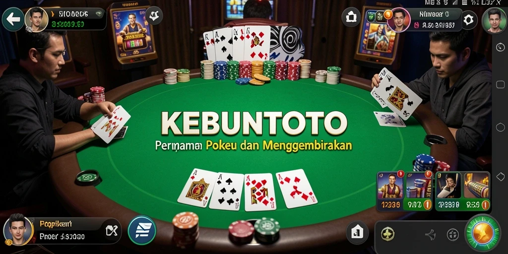 Screenshot gameplay KEBUNTOTO yang menampilkan aksi poker yang seru.