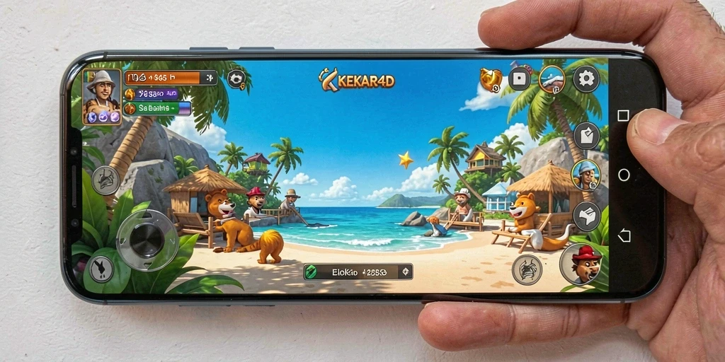 Tampilan layar permainan KEKAR4D yang ceria dan menarik.