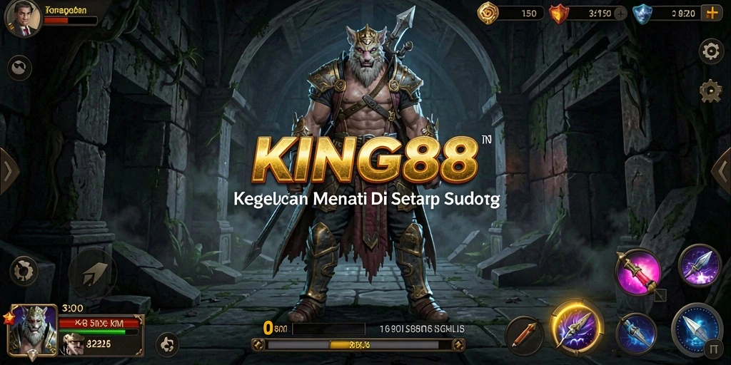 Tangkapan layar KING88 menampilkan suasana menyeramkan dalam gameplay.