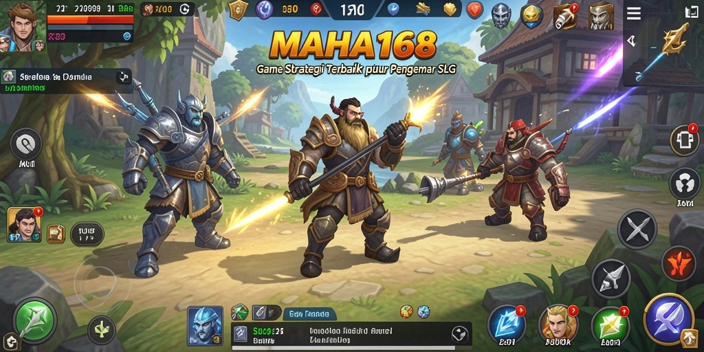 Tampilan utama gameplay MAHA168 yang menegangkan dan strategis.