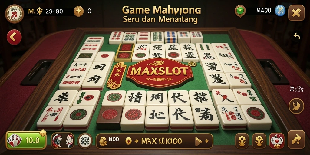 Gameplay mendebarkan dari MAXSLOT menampilkan aksi Mahjong yang seru.