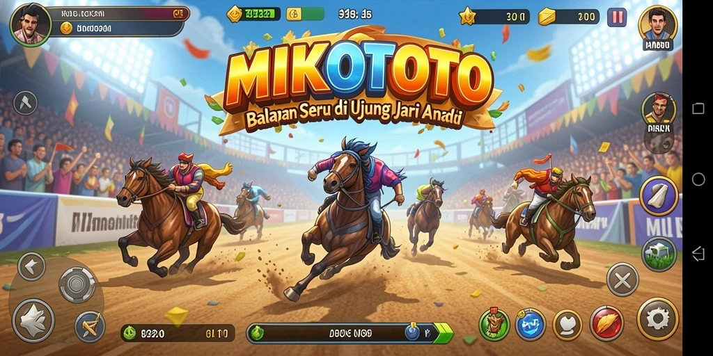 Gameplay menegangkan MIKOTOTO dengan mobil balap yang cepat.