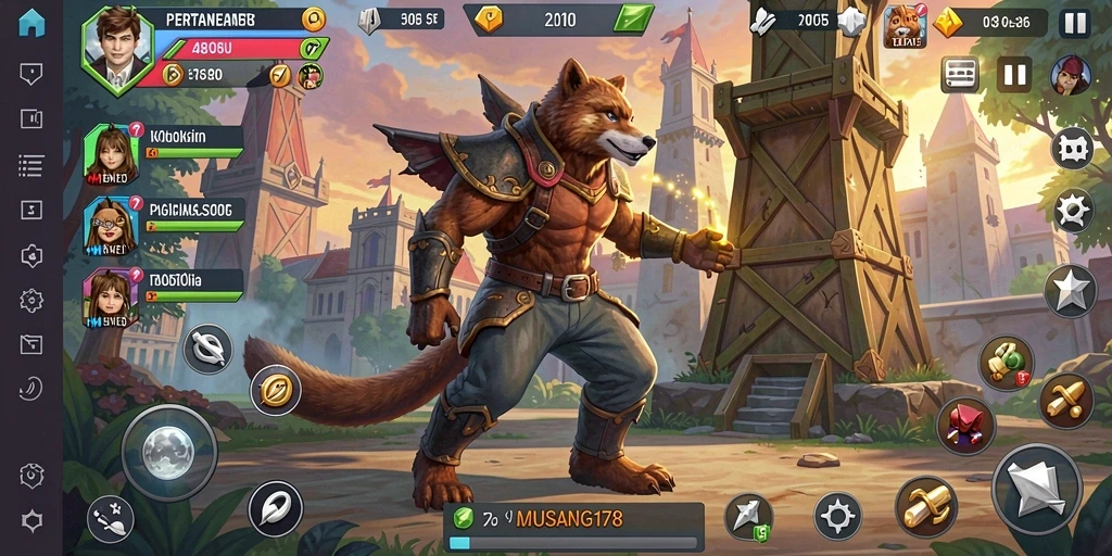 Tangkapan layar menunjukkan aksi menegangkan di gameplay Tower Defense.