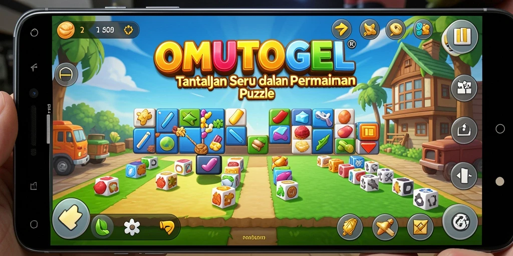 Screenshot gameplay OMUTOGEL yang menampilkan tantangan Puzzle.