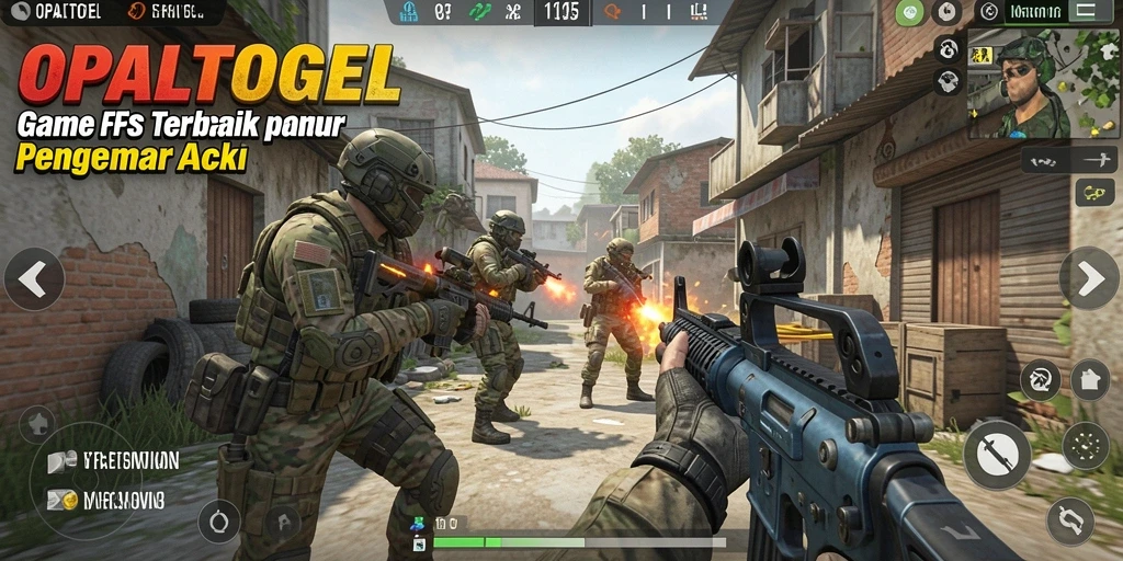 Tangkapan layar dari OPALTOGEL menampilkan aksi pertempuran intens di arena FPS.