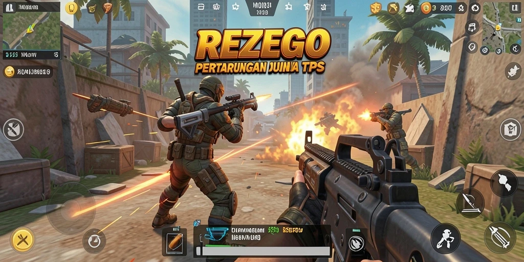 Gameplay seru dalam pertarungan TPS REZEGO.