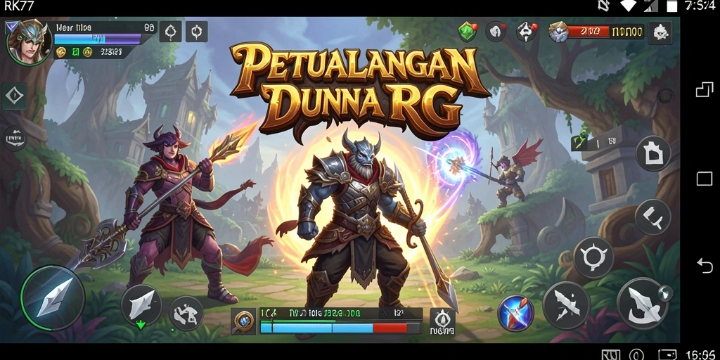 Screenshot menunjukkan karakter beraksi dalam pertempuran RPG yang mendebarkan.