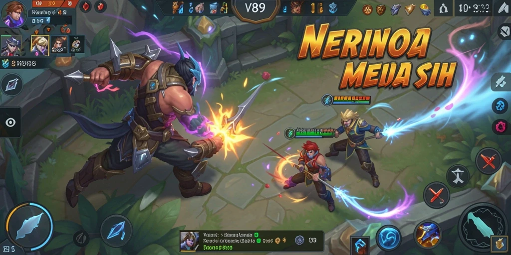 Screenshot V89 menampilkan aksi seru dalam arena MOBA.